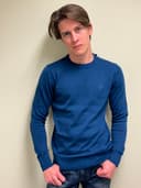 Royal blue mens long sleeve sweater