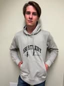 Grey Hoodie with pigment print