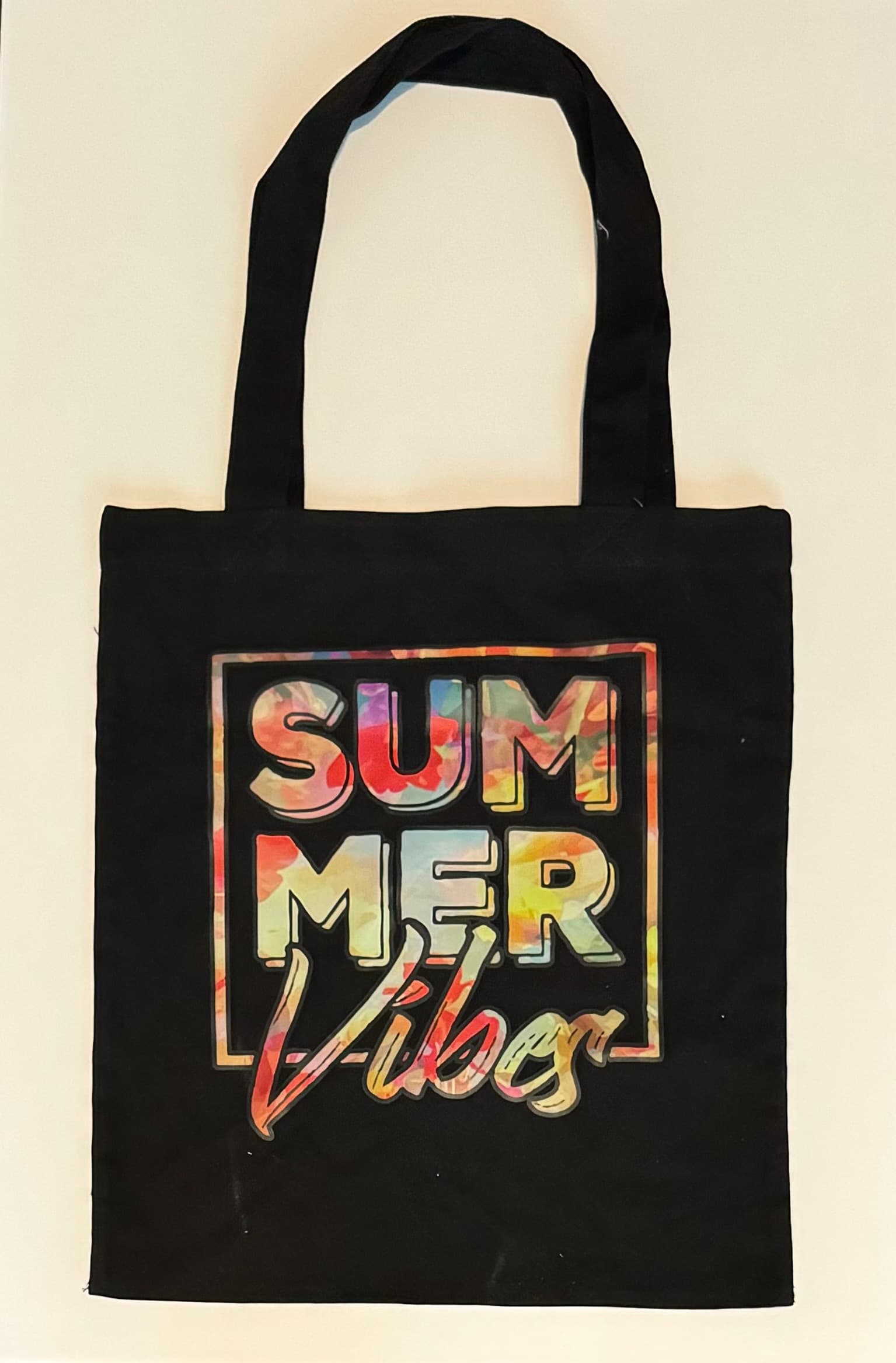 SUMMER VIVES COTTON BAG BLACK